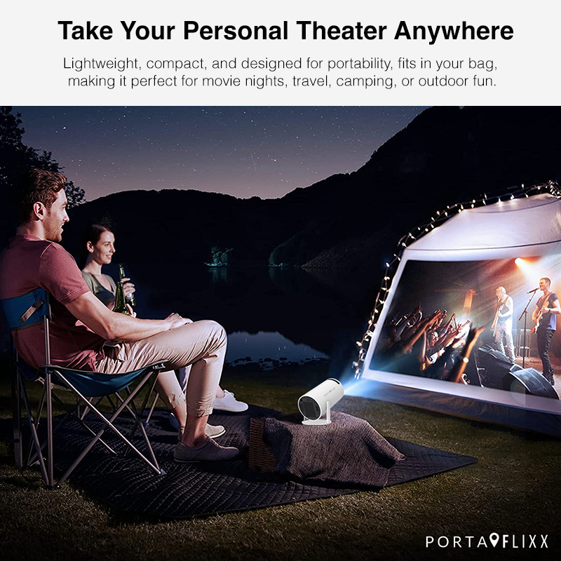 Turn Any Wall into a 130” Theater - Portaflixx™ Spotlight HD