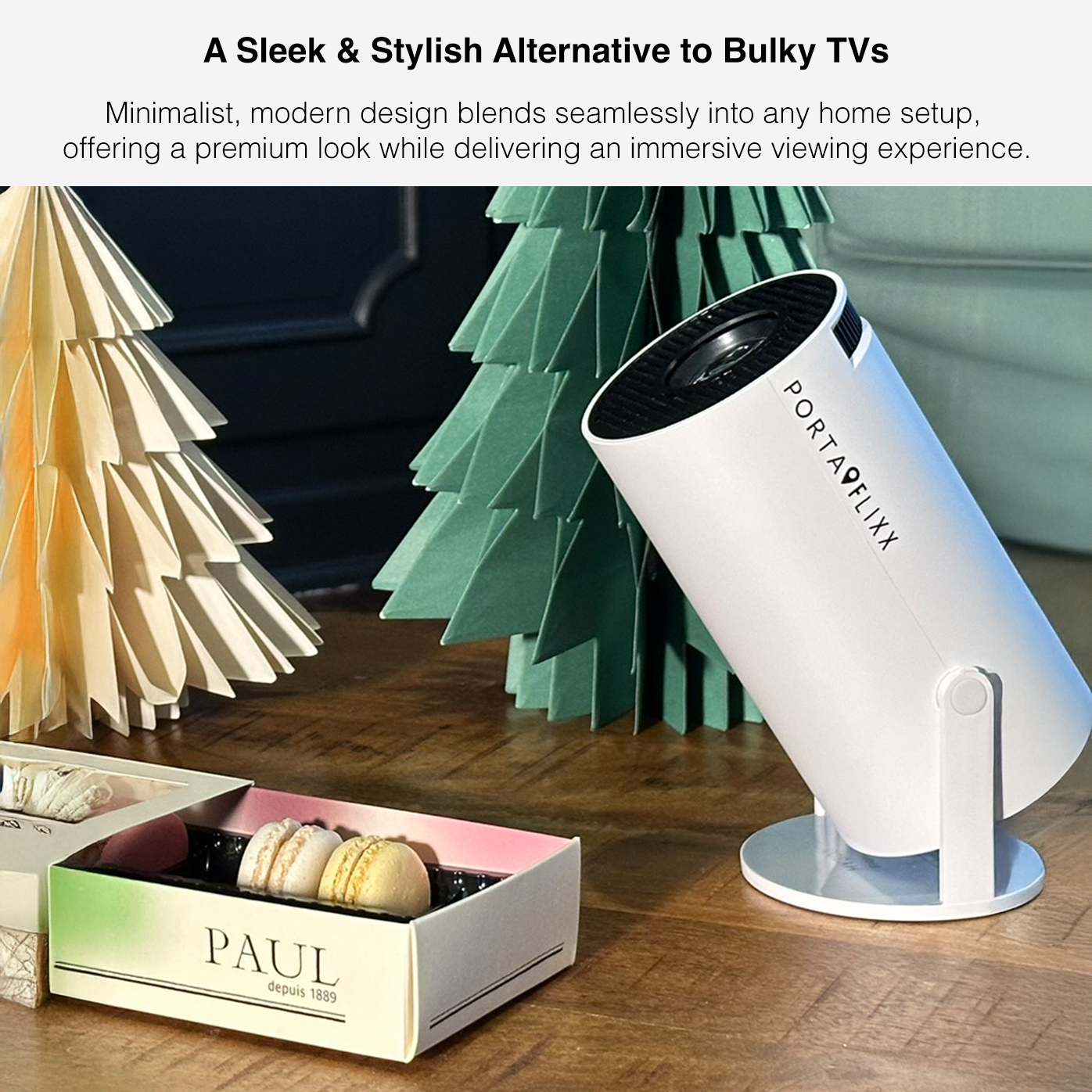 Turn Any Wall into a 130” Theater - Portaflixx™ Spotlight HD