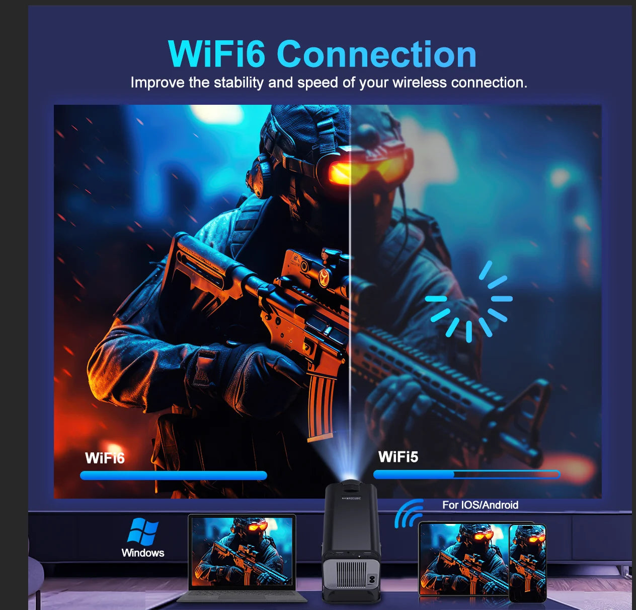 Portaflixx™ Spotlight PRO: Ultimate Home Cinema Anywhere in FHD